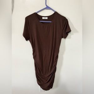 brown midi dress
